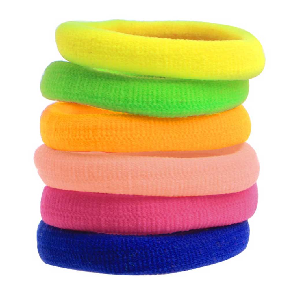 کش مو حوله ای رنگی بسته 6 عددی