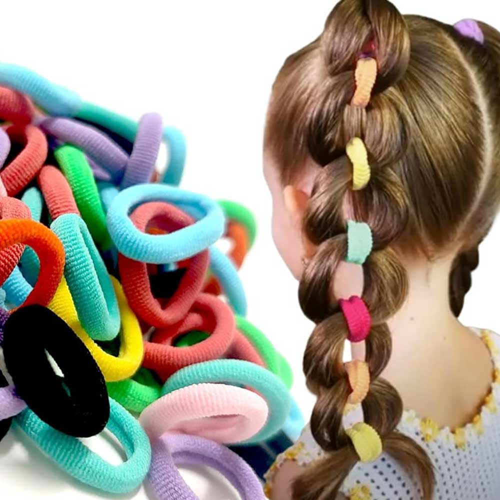 کش مو حوله ای رنگی بسته 6 عددی